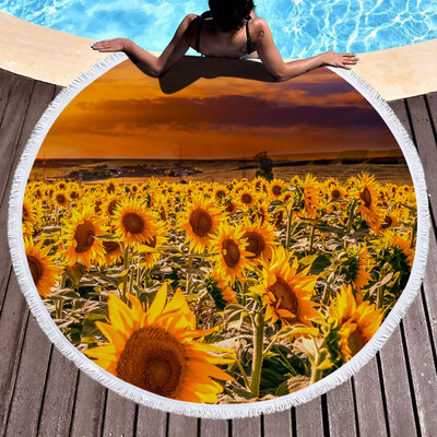

Gobestart Sunflower Pattern Beach Pool Home Shower Towel Blanket Table Cloth Yoga Mat