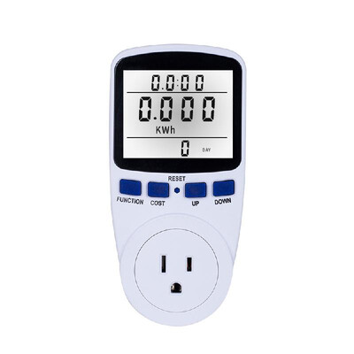 

LCD Display Electricity Usage Power Meter Socket Energy Watt Volt Amps Wattage KWH Consumption Analyzer Monitor Outlet--with Backl