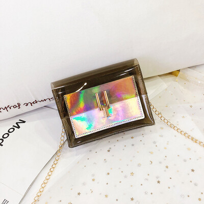 

Tailored Women Jelly Transparent Bag Square Package Super Chain Messenger Bag