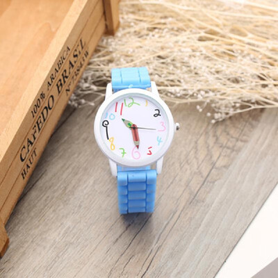 

Unisex Watch Casual Cute Cartoon Watch Wristwatch for Students Teengaer Teen Girls Men Women with Pencil Pointer Silicone Strap Ba