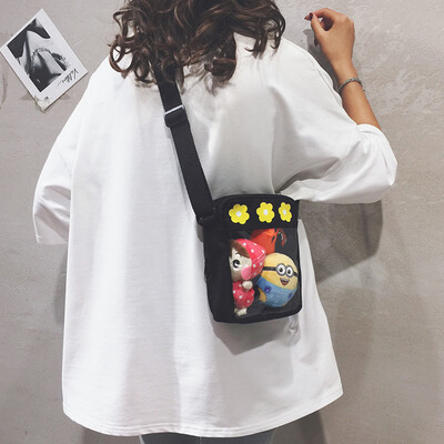 

Net red bag female 2019 new small fresh Harajuku girl shoulder Messenger bag ins Japanese student canvas bag