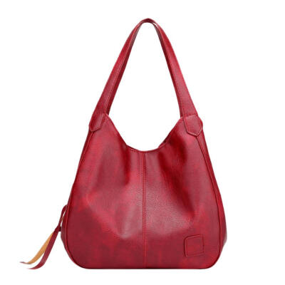 

Vintage Solid Color Shoulder Handbags Women Casual Leather Top-handle Bags