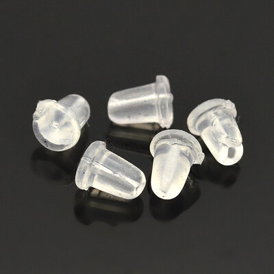 

Clear Plastic Ear Nuts Earrings Backs 4x6mm Hole 05mm about 80pcs5g