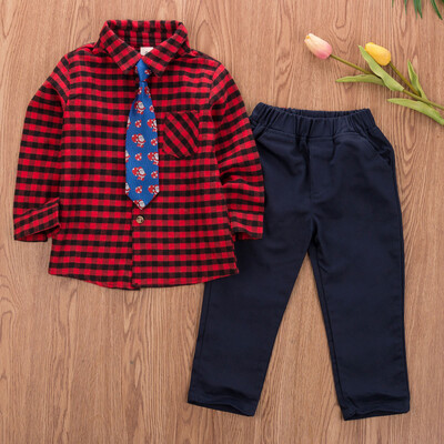 

Kids Baby Boy Christmas Formal Suit T-shirt TopsPantsNecktie Gentleman Set