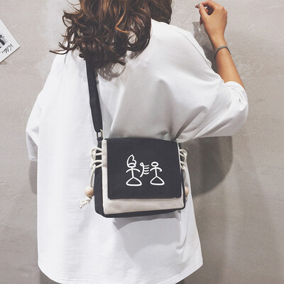 

Ancient sense bag female 2019 new wave Korean version of the small fresh soft sister girl bag ins canvas shoulder Messenger bag