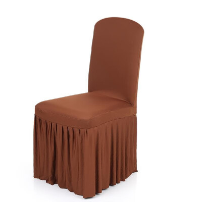 

Pleated Solid Color Ruffled Stretchable Removable Washable Home Dining Chair Cover Spandex Seats Slipcover for Wedding Party Hotel