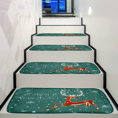 

Gobestart Christmas Decoration 1Set Non-Slip Coral Fleece Resistant Carpet Stair