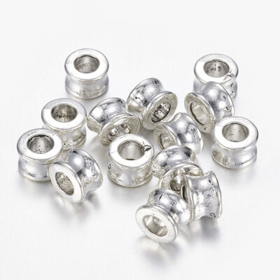 

Tibetan Silver European Beads Large Hole Beads Tube Lead Free & Nickel Free & Cadmium Free Antique Silver 8x55mm
