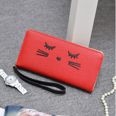 

Tailored Women Wallets Cat Pattern Purse Clutch Wallet Cute Cartoon Girl Money Bag BK