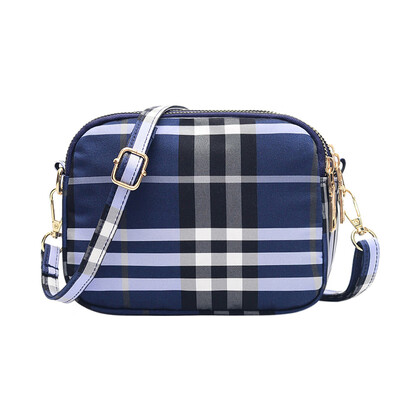 

Single-shoulder mini-bag moire-bag British lattice retro-wrapped multi-compartment nylon bag