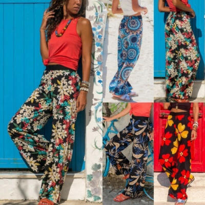 

Women Baggy Harem Pants Boho Hippie Wide Leg Gypsy Yoga Palazzo Casual Trousers