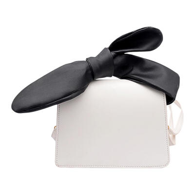 

Solid Color Bowknot Handbags PU Leather Women Flap Shoulder Crossbody Bags