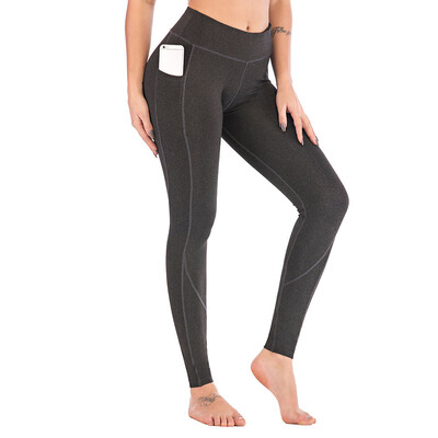 

Fashion Women High Waist Yoga Pants Side Cell Phone Pockets Sports Leggings
