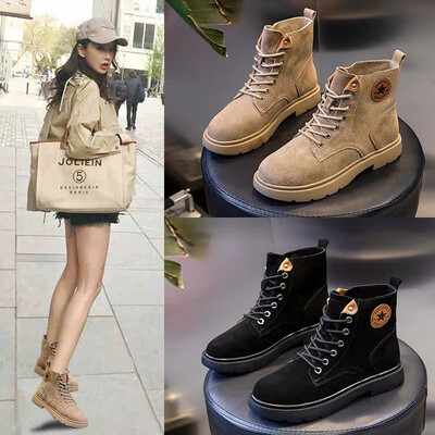 

Autumn&winter new womens shoes retro British wind wild leather Martin boots womens tube n