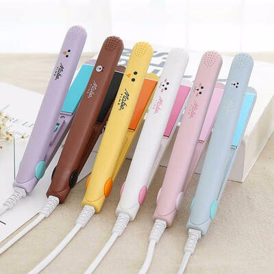 

Mini Cartoon Electric Splint Straightening Pull Plate Hair Straightener Curling Device Automatic Curler Random Color