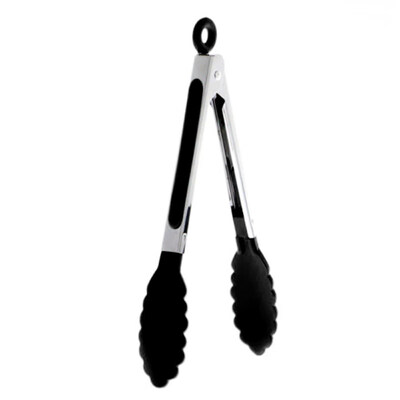 

Stainless Steel Silicone BBQ Clip Salad Clamp Cooking Food Tong Kitchen Tool