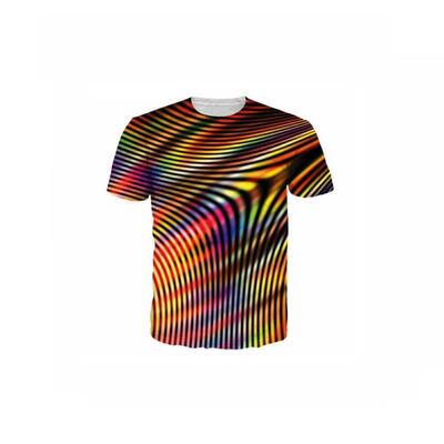 

2019 New Summer Mens T-shirt Colorful Striped T-shirt 3D Printing T-shirt Tide Mens Fashion Printing Casual T-shirt