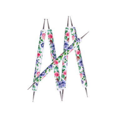 

〖Follure〗5PCS 2 Way Crystal Dotting Manicure Tools Painting Dot Pen Nail Art Paint Set NE