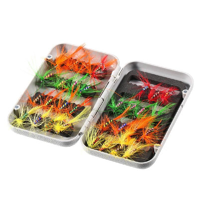 

32pcs Fly Fishing Lure Set Artificial Bait with Hooks Carbon Steel Insect Fly Fishing Hooks