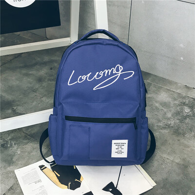 

Backpack Male Letter Canvas Backpack University High School Students Backpack Tide Street Photograph Hong Kong Wind Travel Bag