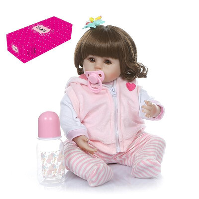 

Decdeal 20inch 50cm Reborn Baby Doll Lifelike Sleeping Silicone Vinyl Baby Dolls Perfect Gifts Toy with Blanket&Fox Toy Access