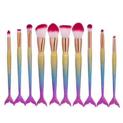 

〖Follure〗10PCS Fish Scale Brush Fishtail Bottom Brush Powder Blush Makeup Cosmetic Brush