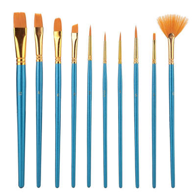 

Greensen 10Pcs Blue Nylon Hair Drawing Brush Art Painting Set Tool