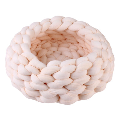 

Round Cat Bed House Soft knitted Cat Bed Round Pet Dog Bed For Small Dogs Cats Nest Winter Warm Sleeping Bed Puppy Mat