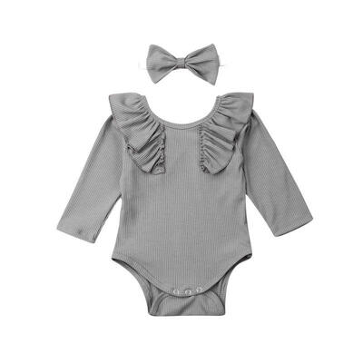 

Infant Baby Girls Floral Romper Bodysuit Headband Outfit Winter Clothes