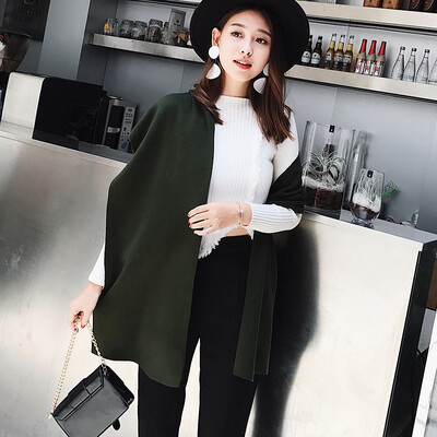 

Korean version of autumn&winter solid color warm cashmere scarf long section ladies wild warm scarf large shawl one generation