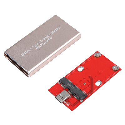 

Greensen Portable USB31 TYPE-C to MSATA HDD SDD Enclosure For 30mm30mm50mm Hard Disk Box Gold