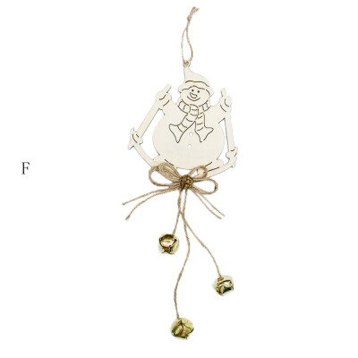 

Gobestart Creative Christmas Tree Pendant Wooden Cabin Elk Santa Christma Party Decoration