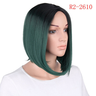 

Gobestart Women Fashion Lady Gradient Short Straight Hair Cosplay Party Wig