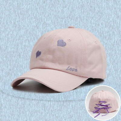 

Hat girl summer Department small fresh sweet lovely baseball cap Korean bow love embroidery sun visor cap