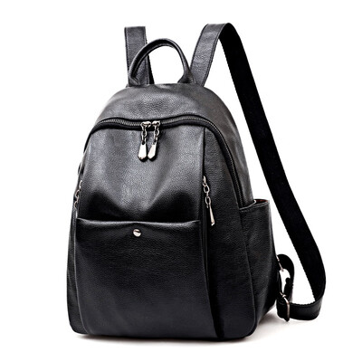 

Fashion leather backpack women fashion retro casual large-capacity travel bag simple