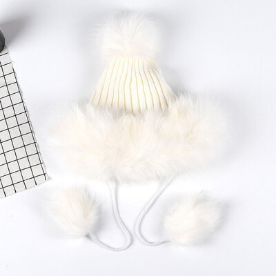 

Braided Crochet Wool Knit Beanie Beret Ski Ball Cap Baggy Womens Winter Warm Hat
