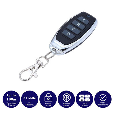 

315MHz Wireless Remote Control Copy Code 4 Buttons Touch Switch Copying Transmitter Cloning Duplicator Garage Opener Electric Gara