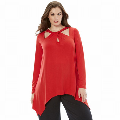 

Large size blouse womens long loose long sleeve bottoming shirt