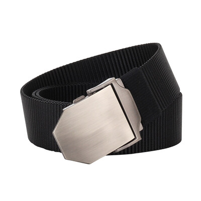 

New canvas Men belt high quality solid color Nylon Alloy Automatic buckle Man ane Women belt outdoor casual cowboy pants belt
