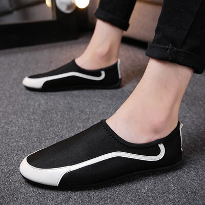 

Korean version of the peas shoes men 2019 summer new breathable canvas fast hand red casual shoes a pedal lazy shoes