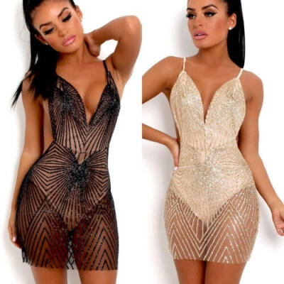 

Women Bandage Bodycon Sleeveless Evening Party Cocktail Club Short Mini Dress