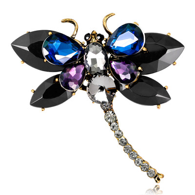 

Jewelry Antique Gold Vintage Dragonfly Brooches Pins Fashion Womens Insect Hijab Accessory Big Size Scarf Pins Brooches