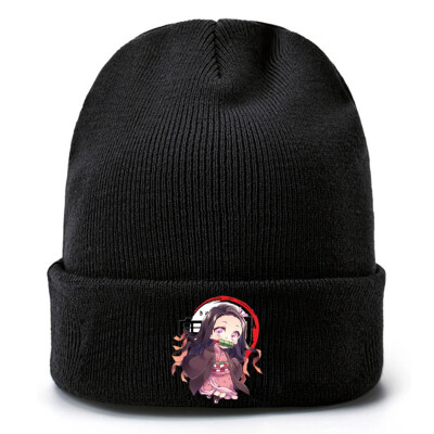 

redCherry Anime Demon Slayer Kimetsu No Yaiba Embroidery Skull Beanies Hat Cap Hip Hop Knitted Winter Hats