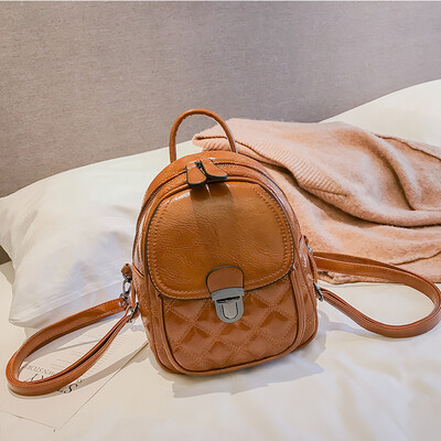 

Spring&summer small bag female 2019 new wave Korean version of the wild rhombic embroidery line small fragrance student bag backpack
