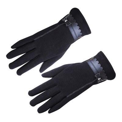 

Elegant Women Bowknot Winter Warm Gloves Touch Screen Full Finger Mittens Gift