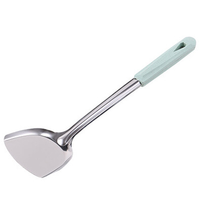 

Stainless Steel Spatula Thickening Wok Spatula With Wheat Straw Hand Soup Spoon