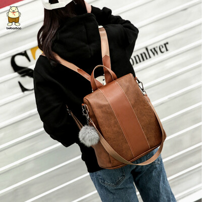 

North Bag Backpack Womens Bag Fashion Tide Spring Simple SetTer Soft Leather Bag Travel Bag x