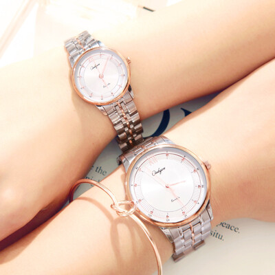

Couple watch mens ultra-thin trend ladies steel belt student waterproof quartz watch Korean version