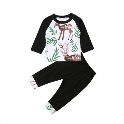 

Casual Toddler Kids Girls Infant Kid Christmas Shirt Tops Pants 2Pcs Outfits Set Clothes