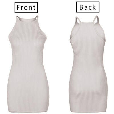 

Women Summer Sleeveless Bodycon Cotton Party Evening Cocktail Short Mini Dres